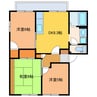 プラムハイツＢ 3DKの間取り