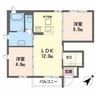 ウエストコートＢ棟 2LDKの間取り