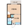 まつやハイツ 1Kの間取り
