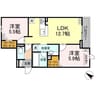 ベルヴィル古川町 2LDKの間取り