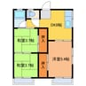江口アパート 3DKの間取り
