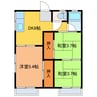 江口アパート 3DKの間取り