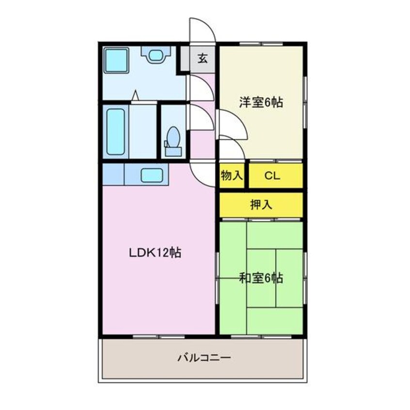 間取図 上越線（群馬県内）/新前橋駅 徒歩27分 1階 築25年