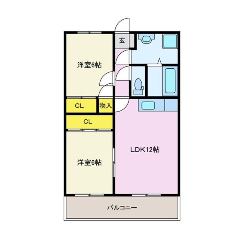 間取図 上越線（群馬県内）/新前橋駅 徒歩27分 2階 築25年