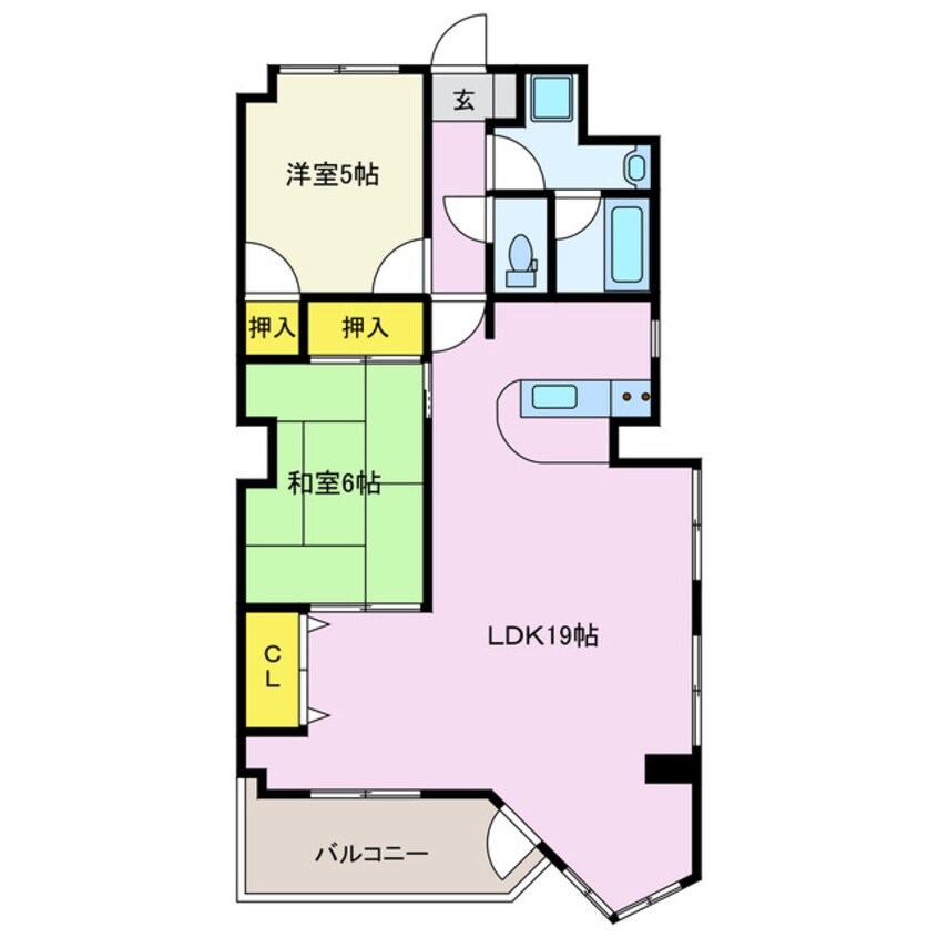 間取図 両毛線/前橋駅 徒歩1分 5階 築26年