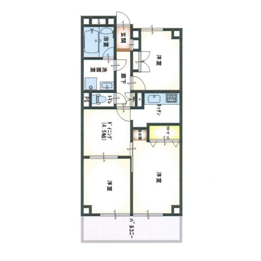 間取図 両毛線/新前橋駅 徒歩31分 1階 築33年