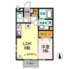 メゾン染谷川 1LDKの間取り