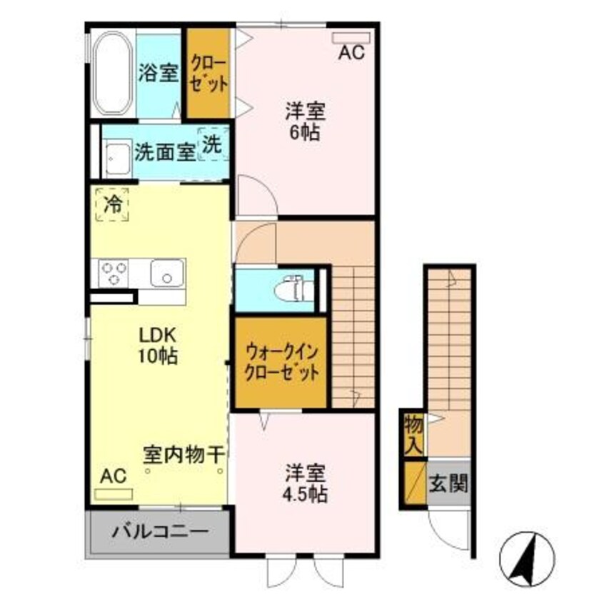 間取図 上越線（群馬県内）/群馬総社駅 徒歩22分 2階 築7年