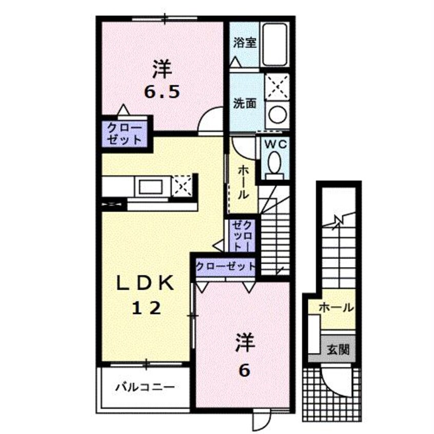 間取図 上越線（群馬県内）/井野駅 徒歩24分 2階 築17年