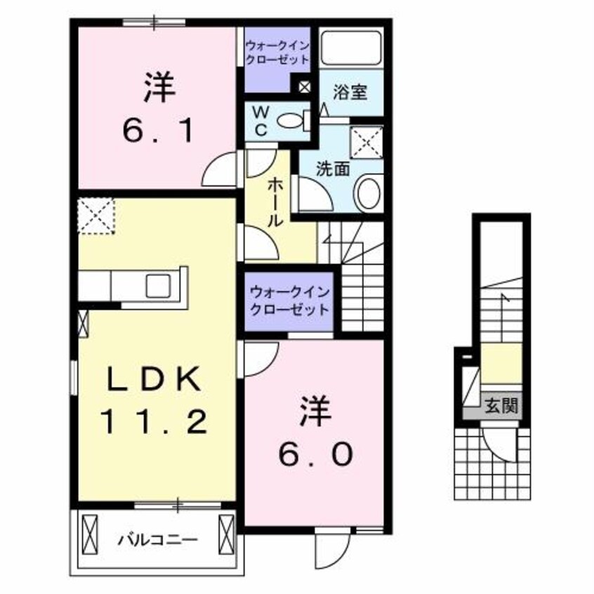 間取図 両毛線/新前橋駅 徒歩39分 2階 築11年