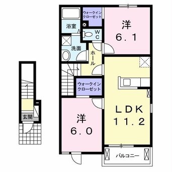 間取図 両毛線/新前橋駅 徒歩39分 2階 築11年