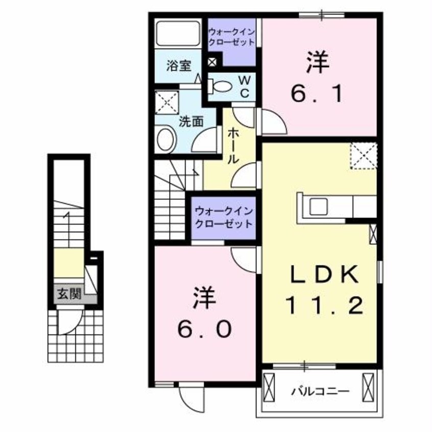 間取図 両毛線/新前橋駅 徒歩39分 2階 築11年