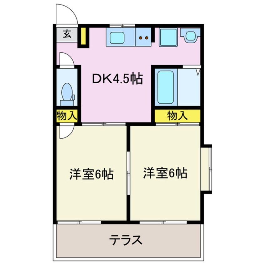 間取図 両毛線/前橋駅 徒歩57分 1階 築31年