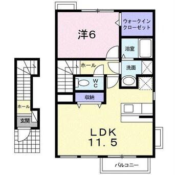 間取図 上越線（群馬県内）/井野駅 徒歩22分 2階 築16年