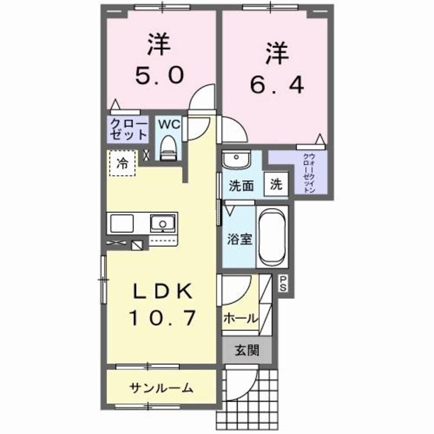 間取図 両毛線/前橋大島駅 徒歩21分 1階 1年未満