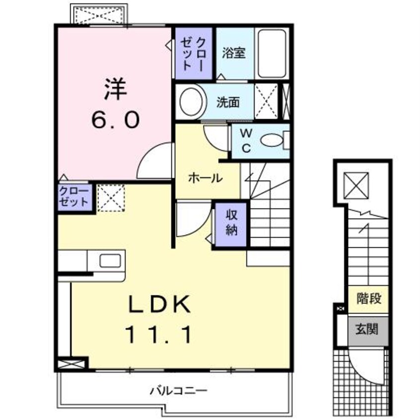 間取図 上越線（群馬県内）/高崎問屋町駅 徒歩25分 2階 築13年