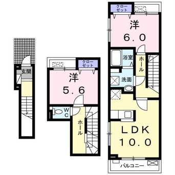 間取図 両毛線/駒形駅 徒歩23分 2-3階 築8年