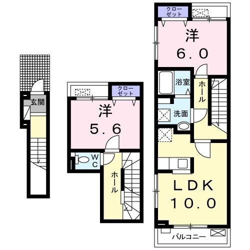 間取り図 両毛線/駒形駅 徒歩23分 2-3階 築8年