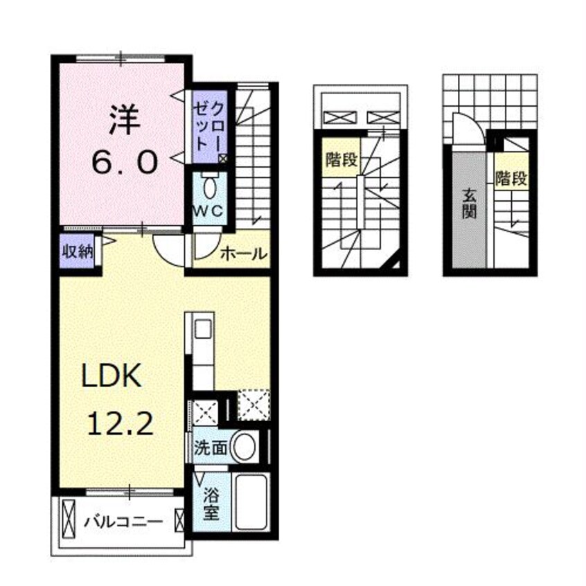 間取図 上越線（群馬県内）/高崎問屋町駅 徒歩25分 3階 築7年