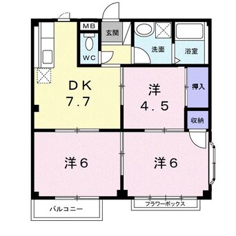 間取図 上越線（群馬県内）/井野駅 徒歩22分 2階 築31年