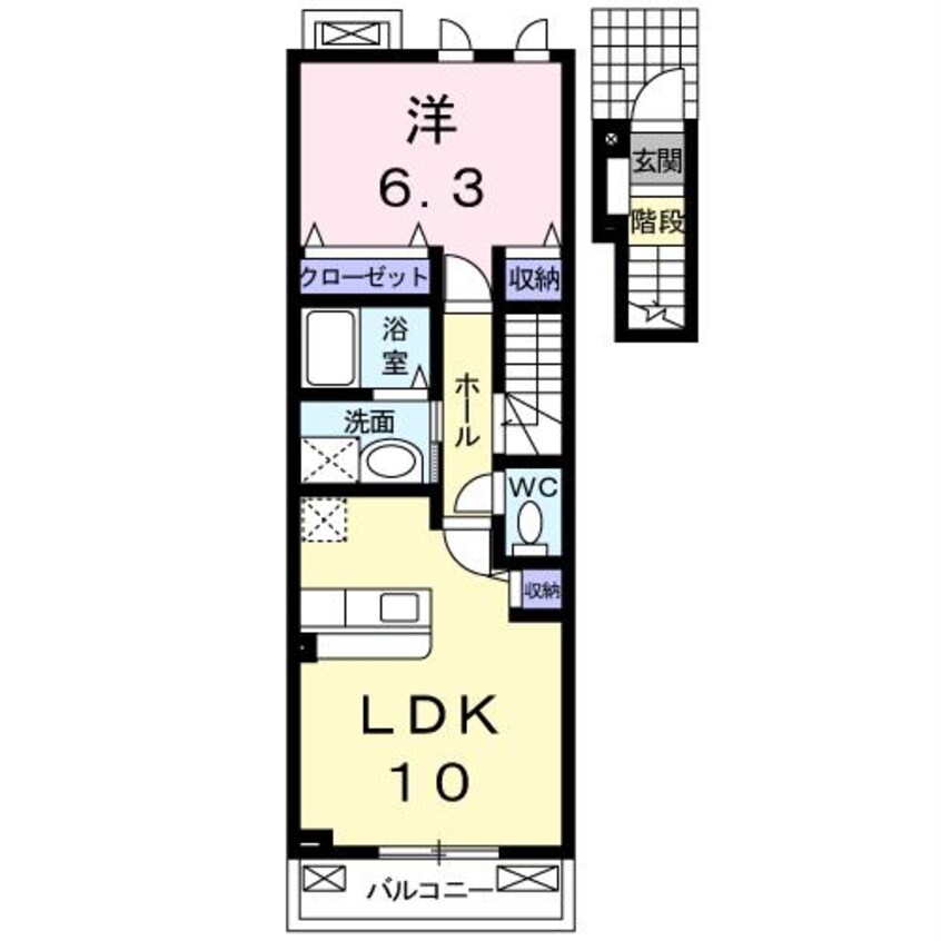 間取図 上毛電気鉄道上毛線/城東駅 徒歩9分 2階 築9年