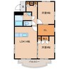 クレイドル若宮 2LDKの間取り