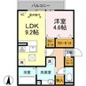 D-ROOM紅雲町A 1LDKの間取り