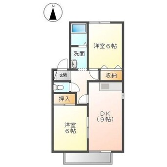 間取図 上越線（群馬県内）/群馬総社駅 徒歩25分 1-2階 築24年