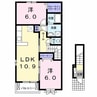 プチテラスⅠ 2LDKの間取り
