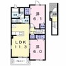 ルーチェⅡ 2LDKの間取り