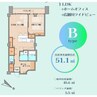 クロスコート前橋広瀬川 1LDKの間取り