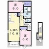 ポラリス１号館 2LDKの間取り