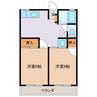 エンゼルハイムアオキ 2DKの間取り