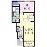 セレーナＢ 1LDKの間取り