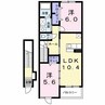 レーゲン　ボーゲンＢ 2LDKの間取り