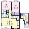 グリーンヒルズ 2LDKの間取り