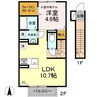 上越線（群馬県内）/新前橋駅 徒歩12分 2階 築浅 1LDKの間取り