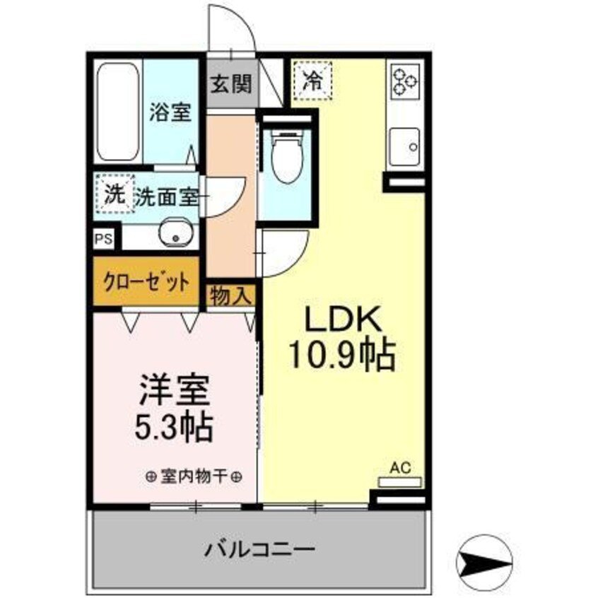 間取図 D-ROOM紅雲町C