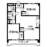 寺澤ハイツ 2LDKの間取り