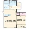 フィオーレ富久 1LDKの間取り