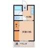柳ハイツ 1Kの間取り