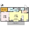 フェリーチェ　MAEBASHI 1LDKの間取り