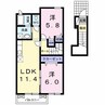 レイクヒルズ　Ⅱ 2LDKの間取り