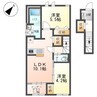 ローズテラスⅡ 2LDKの間取り