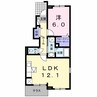 クレメンティ・パークＢ 1LDKの間取り