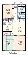 ハイクリスタル 3DKの間取り