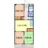 本宮ハイツ山田 3LDKの間取り