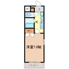 ルミエール六番町 1Kの間取り