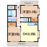 ベルドミール 2DKの間取り