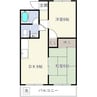 パークテラス道徳 2DKの間取り